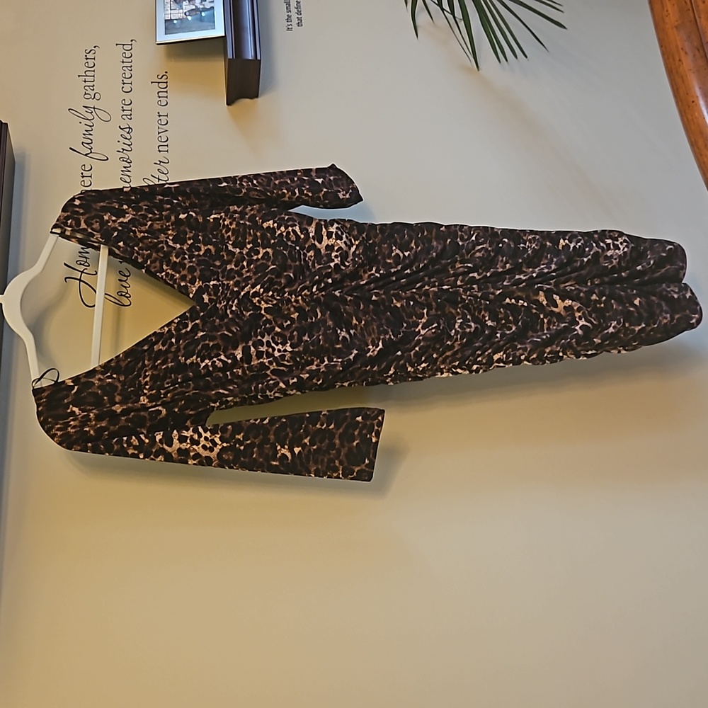 Jennifer Lopez Animal Print with Full Length Goldtone Zipper down back.